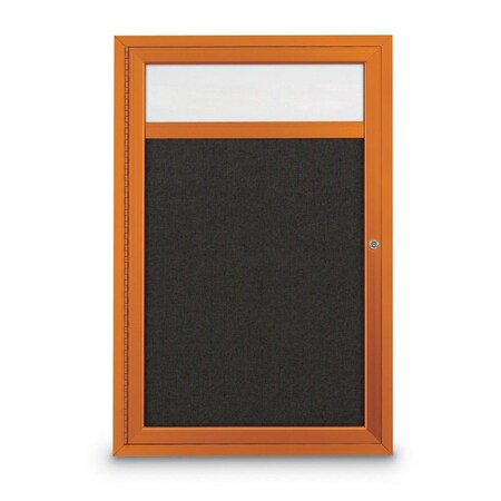 United Visual Products Slim Enclosed Corkboard, 30"x30", Gold Alum Frame/Cloud UVEB3030-GOLD-CLOUD